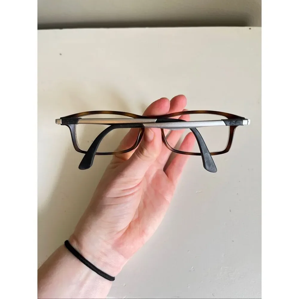 Ray-Ban RB7017 5200 Eyeglasses 54-17 Havana Rectangular Italy Frames